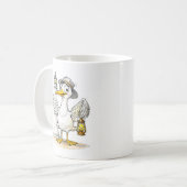 Möwen-Comic-Leuchtturm-Laterne Kaffeetasse (Vorderseite Links)