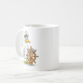 Möwen-Comic-Schiffskapitän Kaffeetasse (Vorderseite Links)