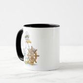 Möwen-Comic-Schiffskapitän Tasse (Vorderseite Links)