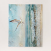 Möwen, die am Strand fliegen Puzzle (Vertikal)