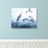 Möwen fliegen über das Meer Leinwanddruck (Insitu (Holzboden))
