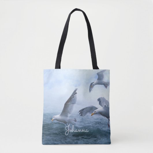 Möwen fliegen über das Meer Tasche (Vorderseite)