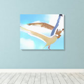 Möwen im Flight Wrapped Canvas Print Leinwanddruck (Insitu (Holzboden))