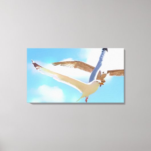 Möwen im Flight Wrapped Canvas Print Leinwanddruck (Vorderseite)