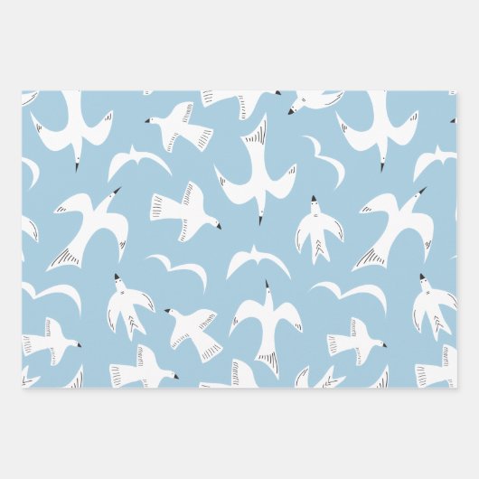 Möwen im Flug Geschenkpapier Set (Vorderseite)