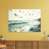 Möwen im Flug über den Ozean Leinwanddruck (Insitu (Wohnzimmer))