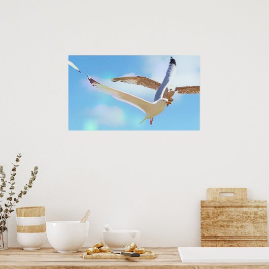 Möwen im Flugplakat Poster (Küche)