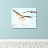 Möwen im Foto der Flug-Natur Leinwanddruck (Insitu (Holzboden))