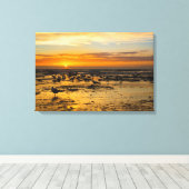 Möwen im Sonnenuntergang Leinwanddruck (Insitu (Holzboden))