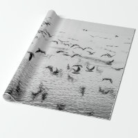 Möwen in Bewegung, Schwarz-Weiß-Kunstbild