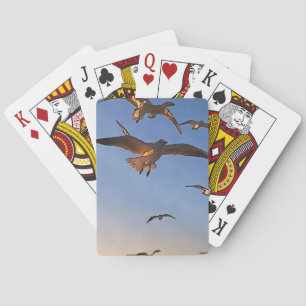 Möwen in der Schwarzen Kontur Spielkarten