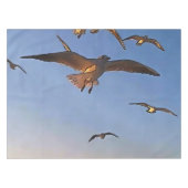 Möwen in der Schwarzen Kontur Tischdecke (Vorderseite (Horizontal))
