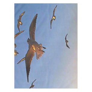 Möwen in der Schwarzen Kontur Tischdecke