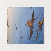 Möwen in der Schwarzen Kontur Wandteppich (Vorderseite (Horizontal))