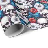 Möwen mit Rot-Weiß-Blume Geschenkpapier (Rolleneckpunkt)