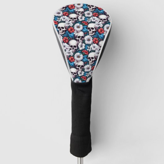 Möwen mit Rot-Weiß-Blume Golf Headcover (Vorderseite)
