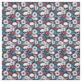 Möwen mit Rot-Weiß-Blume Stoff (Muster)