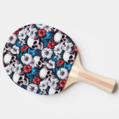 Möwen mit Rot-Weiß-Blume Tischtennis Schläger (Seitenansicht)
