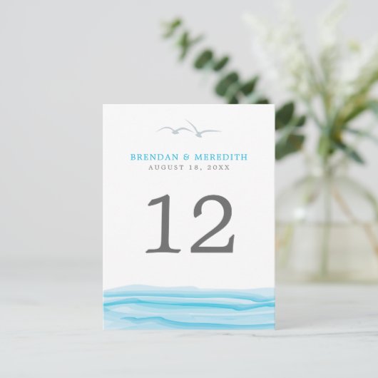 Möwen über der Tischnummer des Ozeans (Stehend Vorderseite)