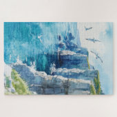 Möwen über Klippen am Meer Puzzle (Horizontal)