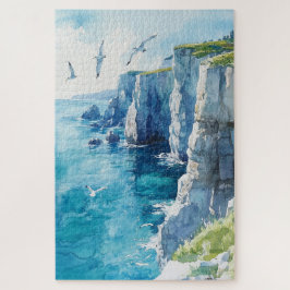 Möwen über Klippen am Meer Puzzle