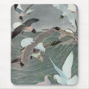 Möwen über Meereswellen von Louis Agassiz Fuertes Mousepad