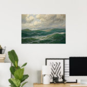 Möwen über Wellen von Max Jensen Poster (Heimbüro)