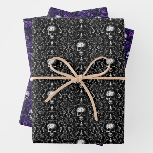Möwen und Blume Goth Geschenkpapier Set (Beispiel)