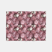 Möwen und Blume! Rosa und cremefarbene Decke! Fleecedecke (Vorderseite (Horizontal))