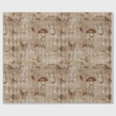 Möwen und Pilze auf Braun Geschenkpapier (Flach)