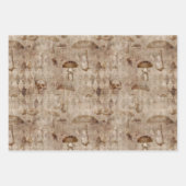 Möwen und Pilze auf Braun Geschenkpapier Set (Vorderseite 2)