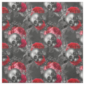 Möwen und rote Blume auf Grau Stoff (Muster)