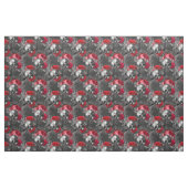 Möwen und rote Blume auf Grau Stoff (Fat Quarter (45,7 x 55,9 cm))