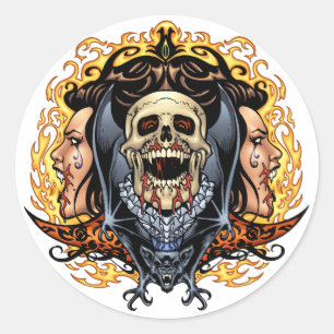 Möwen, Vampire und Fledermäuse, die von Al Rio ind Runder Aufkleber