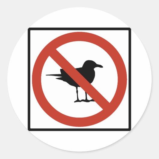 Möwen verboten runder aufkleber (Vorderseite)
