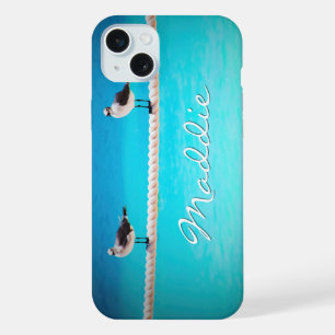 Möwen Vögel Ozean Foto-Typografie benutzerdefinier iPhone 15 Plus Hülle