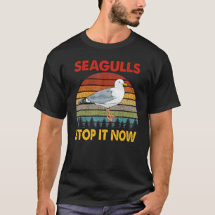 Möwen-Vogelliebhaber Hör Auf Jetzt Retro Vintage L T-Shirt