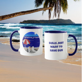 Möwen wollen nur Sonnenschein Lustige Möwe Tasse