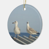 Möwenpaar Keramik Ornament (Links)