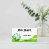 Mowing and Landscaping Business Card Visitenkarte (Stehend Vorderseite)