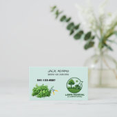 Mowing and Landscaping Business Card Visitenkarte (Stehend Vorderseite)