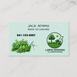 Mowing and Landscaping Business Card Visitenkarte