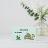 Mowing and Landscaping Business Card Visitenkarte (Stehend Vorderseite)