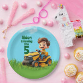 Mowing Into Lawn Mower Birthday Party Pappteller (Party)