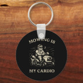 Mowing Is My Cardio Funny Father’s Day Lawn Mower  Schlüsselanhänger (Vorderseite)