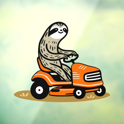 Mowing Sloth Fensteraufkleber (Blatt 3)