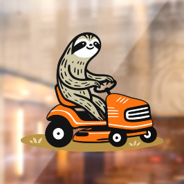 Mowing Sloth Fensteraufkleber