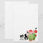 Moxie Cat & Butterfys Stationery Briefpapier (Vorne/Hinten)
