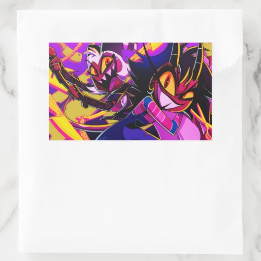 Moxxie&Millie Halloween Slasher | Helluva Boss | Rechteckiger Aufkleber (Tasche)