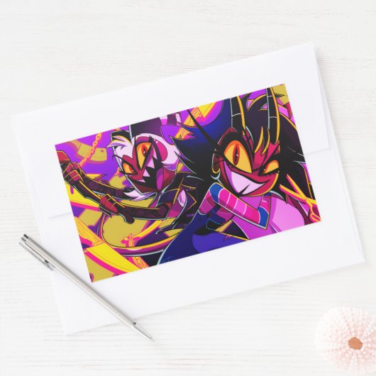 Moxxie&Millie Halloween Slasher | Helluva Boss |  Rechteckiger Aufkleber (Umschlag)